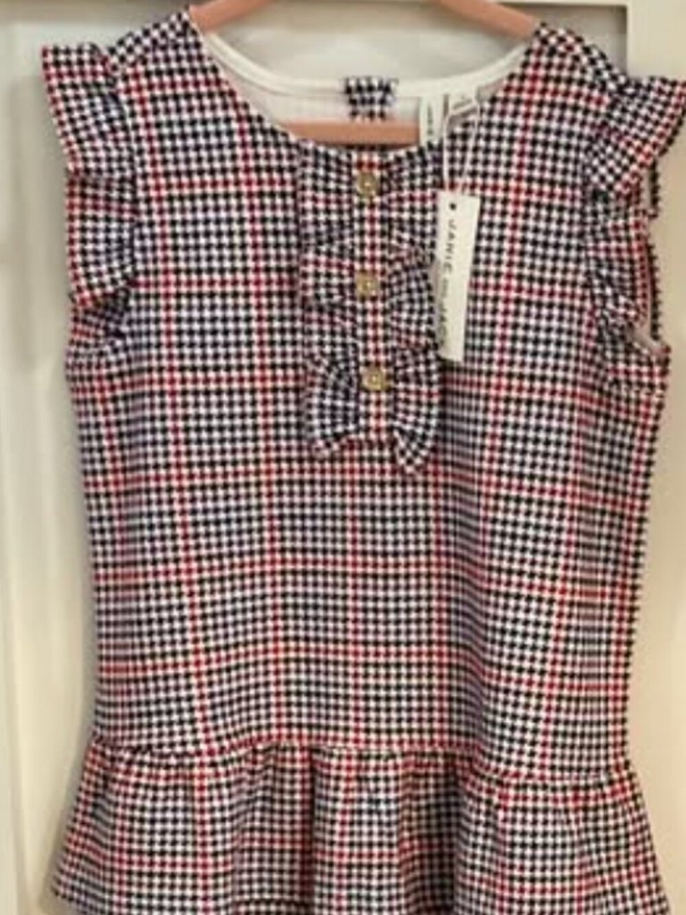Janie and Jack Houndstooth Girls Dresses w/Ruffles, Sizes: 10 & 12, NWT - Picture 3 of 4